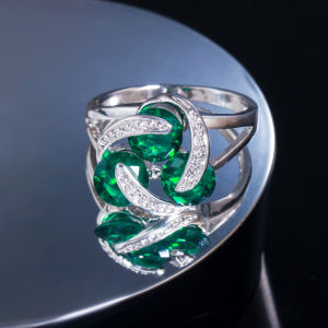 Sequito nữ làm bằng tay AAA Zircon lập phương Đồ Trang Sức Nhiều Màu đá pha lê hình giọt nước Rỗng Hàng Ngày Đảng Ngọt Ngào nhẫn đeo ngón tay Phụ Kiện Váy Sr127