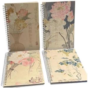4Pieces Twin Coil Binding Notebook College Ruled Note Book for Writing 100 Page Wide Lined Journal Notepads 14x20cm