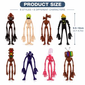 8 Pcs / Lot Siren Head Action Figure Toys Cartoon Sirenhead Horror Model LOLS Doll Figurines Children Gifts