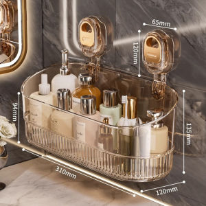 Bathroom Suction Cup Type Suction Cup Rack Perforated Wall-Mounted Cosmetic Storage Box Toilet Storage Toilet
