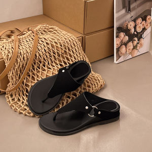 Free Shipping Retro Thick-Soled Flip-Flops For Women 2026 Summer New Versatile Wedge Heel Slip-On Sandals Lightweight Slip-On Shoes