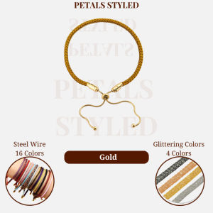 【PETALS_STYLED】 Steel Wire Glittering Stainless Steel Adjustable Pull Charm Bracelet 不锈钢钢丝绳网水钻手绳