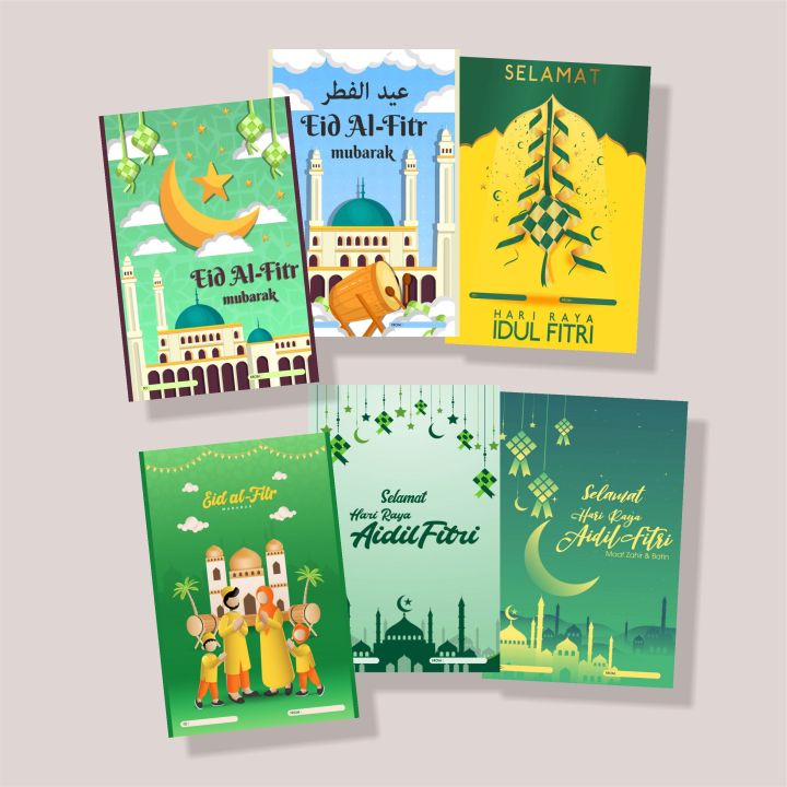 (ISI 25 PCS) Ucapan Selamat Hari Raya Idul Fitri Lebaran Eid Mubarak Ukuran 9x6cm