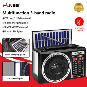 NSS Original Solar Panel Radio Bluetooth Wireless Speaker AM/FM/SW 8 Bands With USB/TF Reader Stereo MP3 Player Flashlight Rechargeable Bluetooth Shower Speaker Phone - Lazada