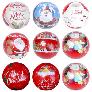 กล่องลูกกวาดเหล็กวิลาดทรงกลมน่ารักจี้ลูกบอลต้นขนมหวานคริสต์มาสเหล็กรูปซานต้ามนุษย์หิมะกล่องลูกอมถอดออกได้สำหรับงานปาร์ตี้ของขวัญสำหรับเด็ก