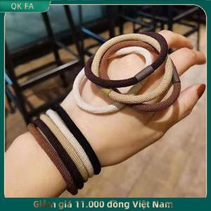 QK FA ✨ 10pcs đồng bằng màu dày độ đàn hồi cao tóc ban nhạc cho phụ nữ Cô Gái Đàn hồi ponytail chủ ban nhạc cao su thời trang phụ kiện tóc