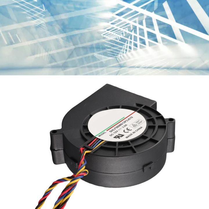 Duokon Ventilator 12 V 2,4 A, 3D-printer, 12 volt ventilator, turbine, turbine, hydraulische lager, borstelloze koeling, centrifugale dubbele kogel, turbo ventilator, 97 mm x 33 mm, 3-pins