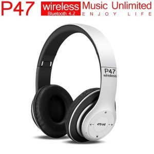 P47 Wireless Bluetooth On-Ear Headphone Headset With Microphone Noise Cancellation
