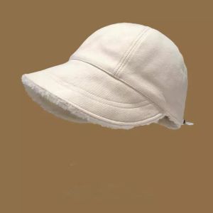 BAILIE Windproof Fleece Baseball Cap Wide Brim Soft Warm Cap Vintage Ear Protection Winter Peaked Cap Woman