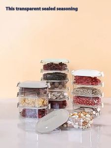 Refrigerator Organizer 5 Layer Seasoning Box Food Preservation Storage Airtight Stackable Spice Jar