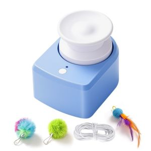BLACKON Tự động Đồ chơi đua xe mèo Không dây Tốc độ có thể điều chỉnh Đồ chơi tương tác cho mèo. Đồ chơi trêu chọc Có thể sạc lại bằng USB Đồ chơi dây thừng đuổi bắt cho mèo Đồ chơi cho mèo trong nhà