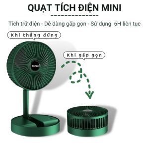 Quạt sạc tích điện super xanh Fs-21 Quạt cho bé  quạt du lịch  quạt mang theo đi học Pin sử dụng lâu