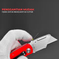 Cutter Lipat Pisau Silet Folding Knife Praktis Free isi 5 Pcs - 6598. 
