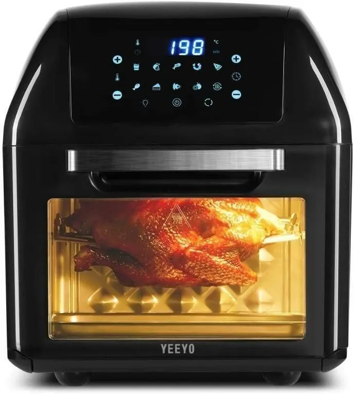 YEEYO Electric Air Fryer Rotisserie Oven Digital Multi Air Cooker 10 in 1 12 Litre 1500W for Home Use 10 Cooking Presets Recipe Book Cooker Accessories Lazada Singapore