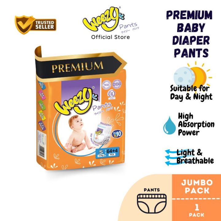 Weezy Disposable Baby Diaper Pants (S68 M60 L54 XL48 XXL40