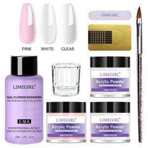 B&E Acrylic Nail Extension Set 3 colors Carving Polymer Tip Extension French Painting DIY Manicure Tools