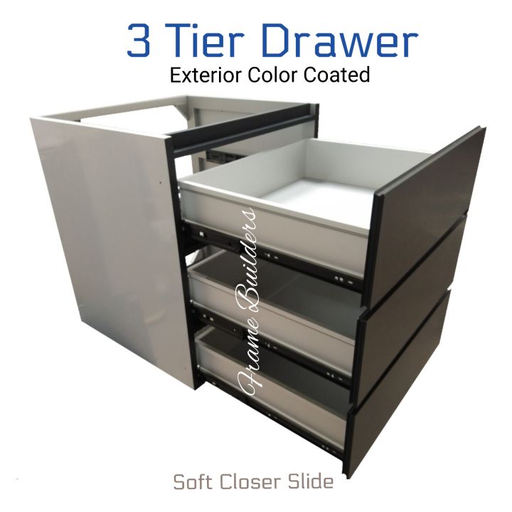 [PREORDER] 3 Tier Drawer /Drrawer Set /Kitchen Drawer / Concrete Slab Tabletop Drawer