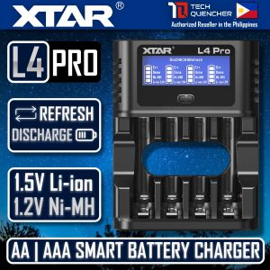 XTAR L4 Pro Battery Charger - USB-C - AA  AAA - 1.5v Li-ion - 1.2v Ni-MH - Refresh + Dishcharge Mode