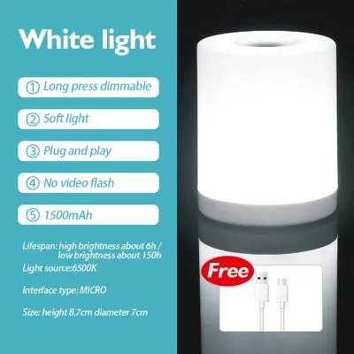 【Ready Stock】Rechargeable Bedside Light Portable Night Light Bedside Table Lamp Touch Lamp Eye Protection Bedroom Light for Home/Bedroom/Office