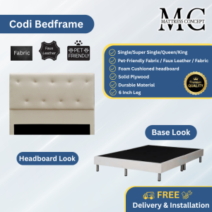 Mattress Concept Codi Divan Bedframe Pet Friendly Fabric/FauxLeather/Fabric All Size Available