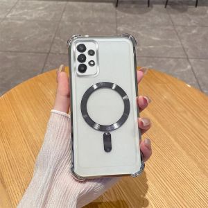 Casing Samsung galaxy A73 5G / A33 5G / A23 / A13 4G / A51 / A32 4G / A22 4G / M32 Soft Case MagSafe magnet wireless plating Casing Cover