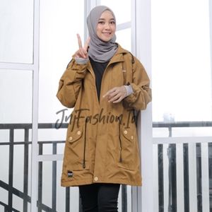 JNJ FASHION Jaket Wanita Hijab Parka Parachute Premium Tebal Nyaman