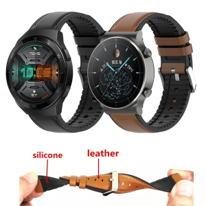 Genuine Leather Strap For Huawei Watch GT 2e GT2 Pro Silicone Band For Honor ES Magic 2 Mens Strap Replacement Sport Bracelet