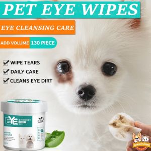 130PCS/Set Pet Wet Wipes Dog Eye Cat Tear Cleaning Wipes Tear Stain Remover Gentle Cleaning Wipes