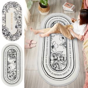 Nordic style Microfiber Fluffy Carpet Bedroom Bedside Rugs Home Decor Oval Area Rugs Living Room Plush Carpets Non-Slip Floor Mat for bathroom/living room 40x60cm 40x120cm