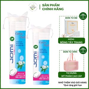 Bông Tẩy Trang Jomi Nhật Bản 120 miếng Bông Tẩy Trang Cotton Tự Nhiên Mềm Mịn Không Gây Xơ Bông Saikou Beauty