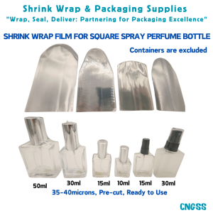 200pcs Shrink Wrap Plastic Packaging Shrinkable Plastic Sealer Film for Square Spray Perfume Bottle
