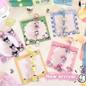 Sanrios Key Chain Hello Kitty Kuromi My Melody Purin Kawaii Acrylic String Girl Bag Pendant Car Key Ring Decoration Toys Gifts