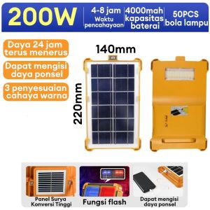 【Garansi 10 tahun】Lampu LED Solar Emergency Power Sel Surya Solar Light Outdoor Waterproof Lampu Panel Professional Light Lamp Stand Ditingkatkan Upgrade flood Wall Lampu