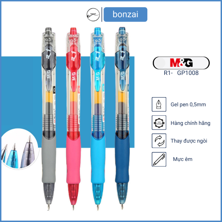 Bút bi béo, bút gel M&G ngòi 0,5mm mực trơn viết đẹp R1-GP1008 (Hàng ...