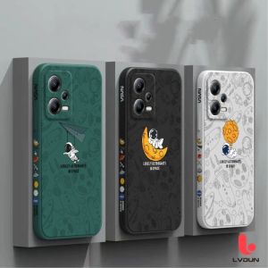 Casing Xiaomi Redmi Note 12 5G Poco X5 5G Nasa Custome Side Printing Suede Square Microfiber Silikon Soft Case Handphone