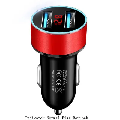 Car Charger Colokan Charger Mobil 2 Ports 3.1A 12V-24V Output AH044 - KMS