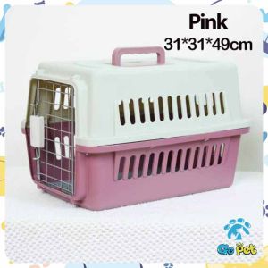 PP Pet Carrier Cat Dog Cage Portable Travel Carrier Sangkar Kucing Anjing Airline Approved Pet Box Cage For Dogs Cats Pet Safe Shipping Box