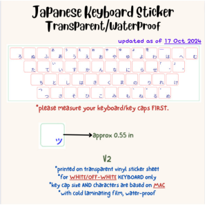 Japanese Transparent Keyboard Sticker for WHITE OFF-WHITE MAC Water-proof