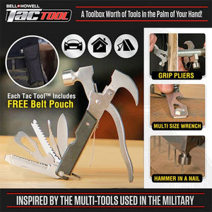 TACTOOL 18 In 1 Palu Martil Tanduk Kambing Lipat Tang Obeng Kunci Pas Camping Serbaguna Multifungsi Magic Tactical Hammer