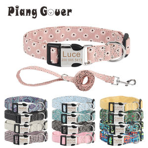 Dog Collar Custom Puppy Cat Leashes Tag Leash Personalized Nameplate ID Pet Collar For Medium Large Dogs