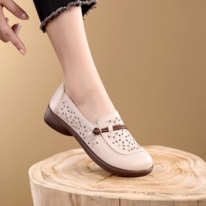 Free Shipping New Summer Breathable And Non-Slip Hollow-Out Sandals For Middle-Aged And Elderly Women Featuring A Soft Sole