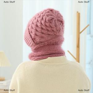 [COD] Auto Stuff หมวกแฟชั่นสำหรับผู้หญิงในฤดูหนาวที่แปลกใหม่หมวกถักแบบชิ้นเดียวหมวกลำลองอบอุ่นผ้าพันคอหมวกผู้หญิงหมวกปั่นจักรยานอบอุ่น