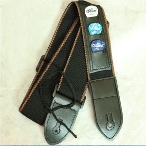 Adjustable Electric Guitar Strap with 3 Guitar Picks Holders PU Leather Ends Guitar Accessories