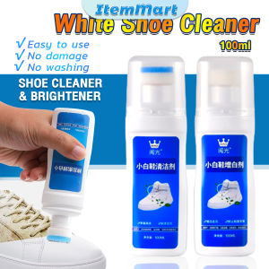 ItemMart 100ml Shoe Cleaner Brightener Remove Stain Shoe Brush White Shoes Professional Bleach Accessories