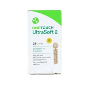 One Touch UltraSoft Blood Lancets Box of 25s and 100s or One Touch UltraSoft 2 Lancing Device