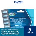 Unilab Bioflu 5 Tablets - Medicine for Relief of Flu and other symptoms like Fever, Headache, Sore throat, Cough and Colds. 
