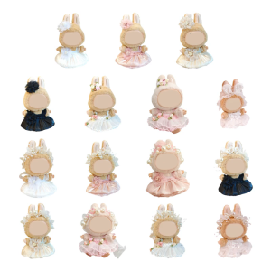 Doll Wedding Dress and Hairband Set For 15cm Sitting Doll Plush Figure Doll Display Dressingup Accessories Easy Change