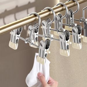 10pcs Adjustable Hangers With Clip Pant Hanger Skirt Bra Clothes Pants Clip Hat Storage Clip Hanger