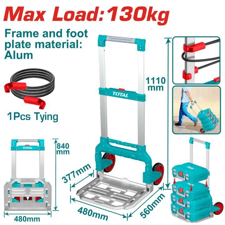 TOTAL%20Tools%20Foldable%20Hand%20Truck%20with%20Aluminium%20Material%20(130KG)%20THWB61201%20-%20Image%202