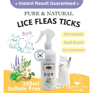 🇰🇷 Natural Flea & Tick Lice Spray-On 350ml (Natural Plant Based) for Dogs and Cats